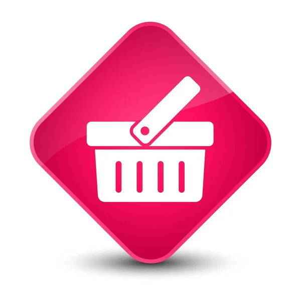 Shopping cart icon elegant pink diamond button — Stock Photo, Image