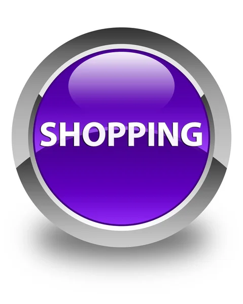 Shopping bouton rond violet brillant — Photo