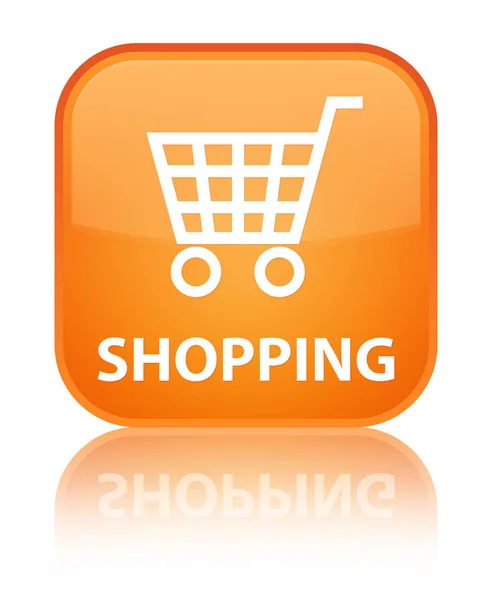 Speciale oranje vierkante knop winkelen — Stockfoto