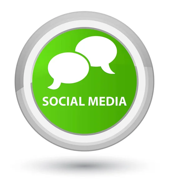 Sociale media (chat zeepbel pictogram) prime zachte groene ronde knop — Stockfoto