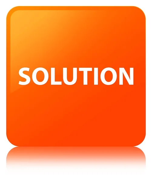 Solution orange square button — Stock Photo, Image