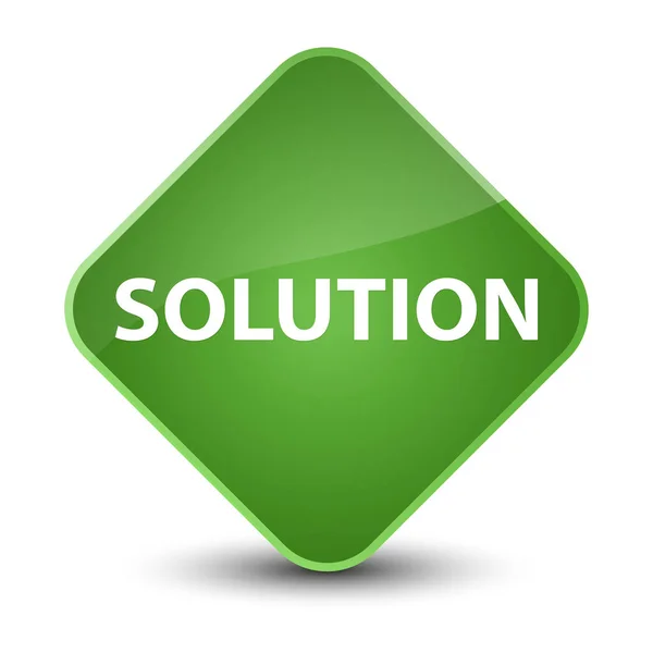 Solution elegant soft green diamond button — Stock Photo, Image