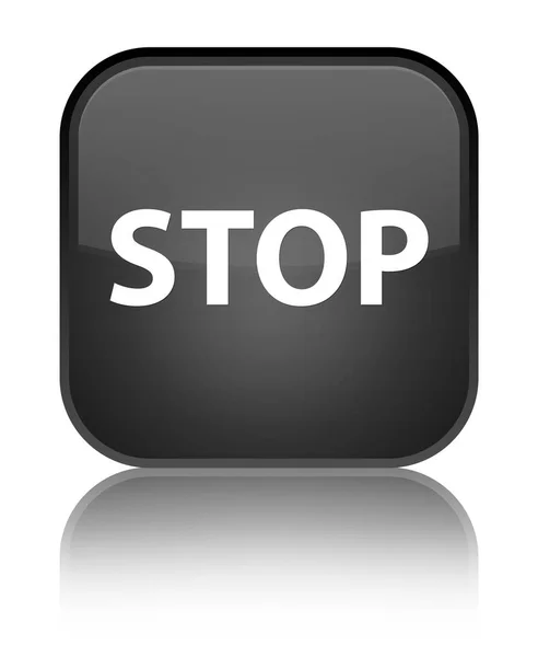 Specjalne czarny kwadratowy przycisk Stop — Zdjęcie stockowe