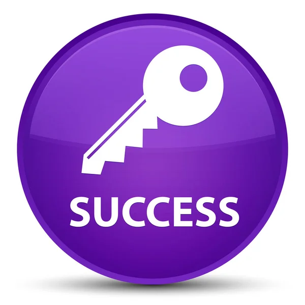 Success (key icon) special purple round button — Stock Photo, Image