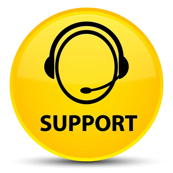 Suporte (ícone de atendimento ao cliente) botão redondo amarelo especial — Fotografia de Stock