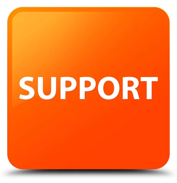 Support orange square button — Stock Photo, Image