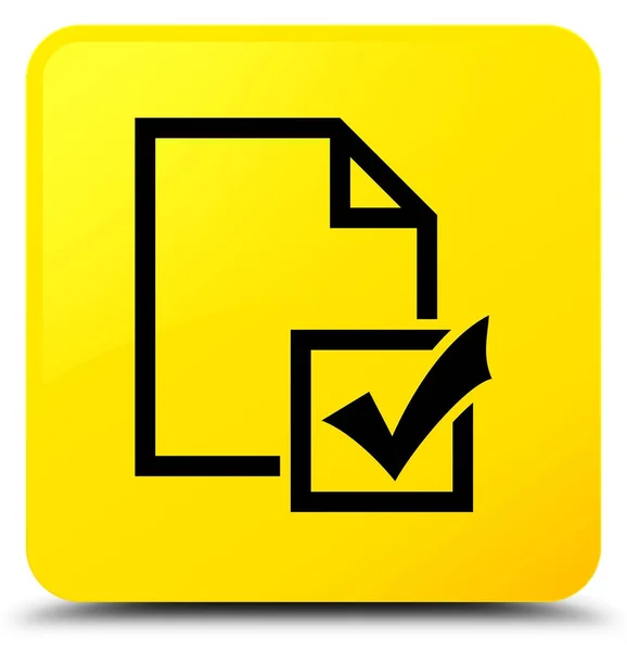 Ícone de pesquisa botão quadrado amarelo — Fotografia de Stock