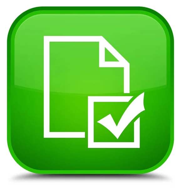 調査アイコン特別な緑の正方形ボタン — ストック写真