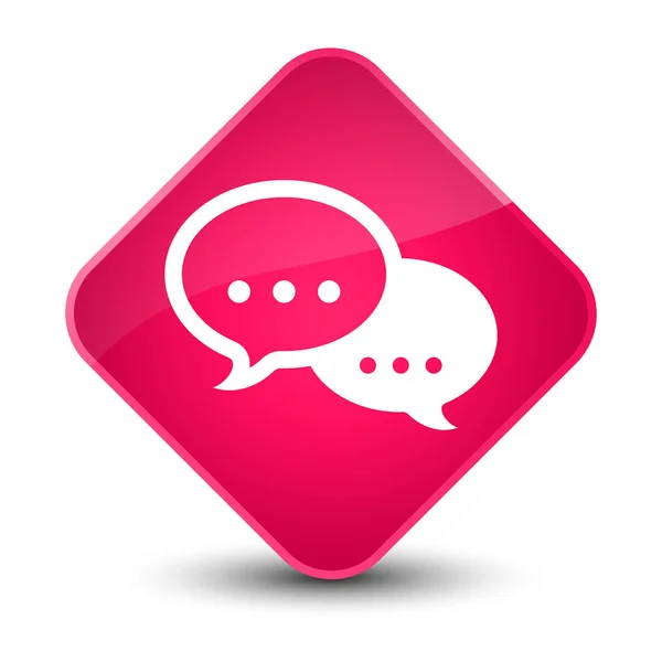 Bąbelek ikona elegancki różowego diamentu przycisk mów-Talk — Zdjęcie stockowe