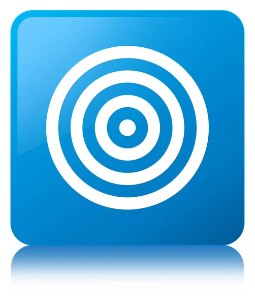 Hedef simgesi mavi mavi kare düğme — Stok fotoğraf