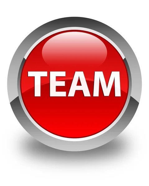 Team glossy red round button — Stock Photo, Image