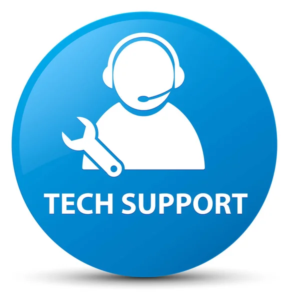 Tech support cián kék kerek gomb — Stock Fotó