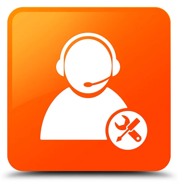 Tech support icon orange square button — Stock Photo, Image