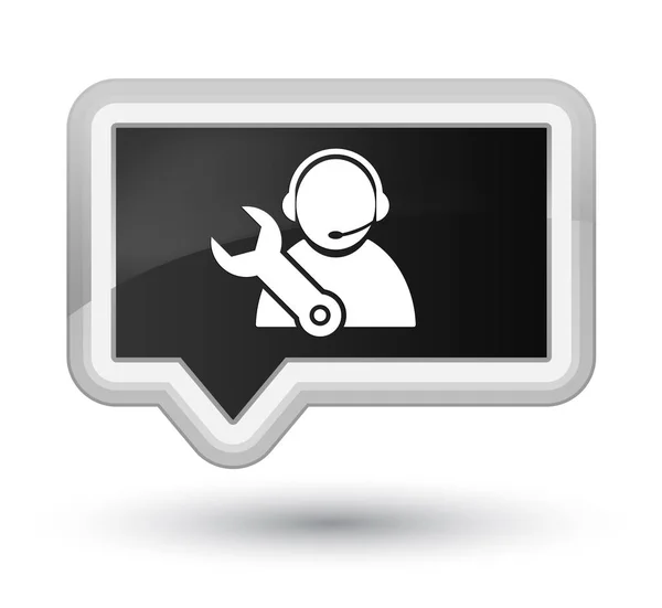 Tech support icon prime black banner button — Stock Photo, Image