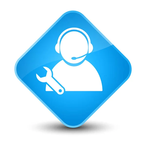 Tech support icon elegant cyan blue diamond button — Stock Photo, Image