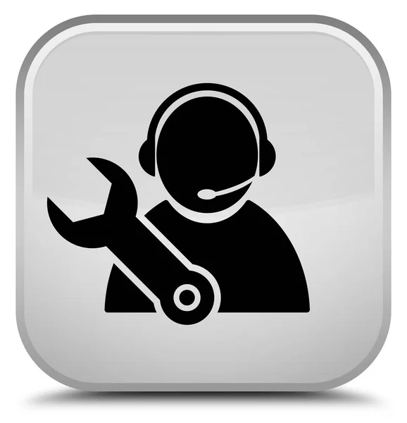 Tech support icon special white square button — Stock Photo, Image