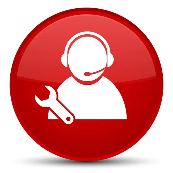 Tech support icon special red round button — Stock Photo, Image