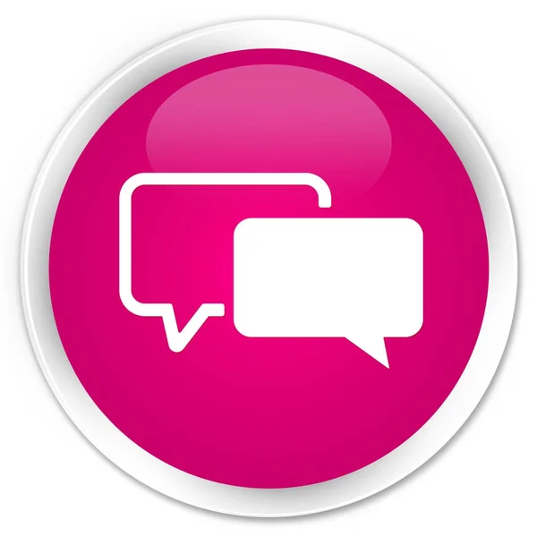 Иконка отзывов премиум розовая круглая кнопка — стоковое фото
