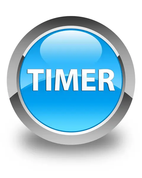 Timer glossy cyan blue round button — Stock Photo, Image
