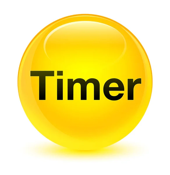 Sklovitě žluté kulaté tlačítko časovače — Stock fotografie