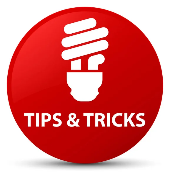 Tips and tricks (bulb icon) red round button — Stock Photo, Image