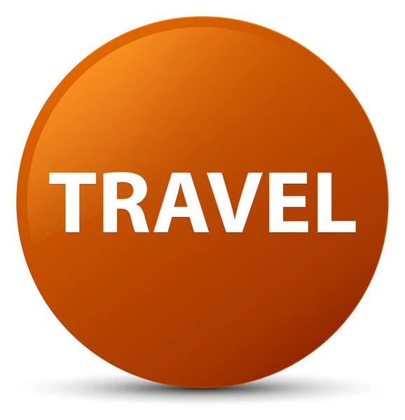 Travel brown round button — Stock Photo, Image