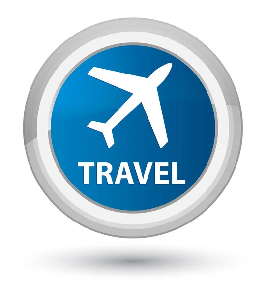 Utazás (repülővel ikon) elsődleges kék kerek gomb — Stock Fotó