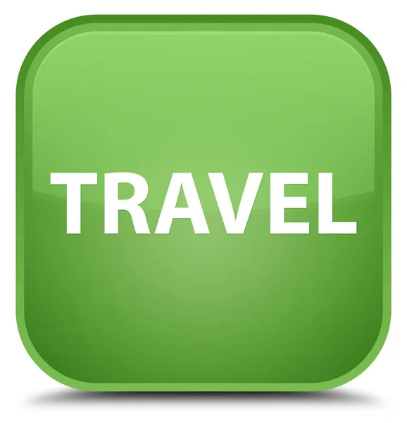 Utazási speciális puha zöld négyzet gomb — Stock Fotó