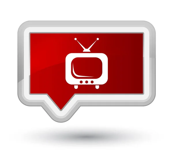 Bouton de bannière rouge Premier icône TV — Photo
