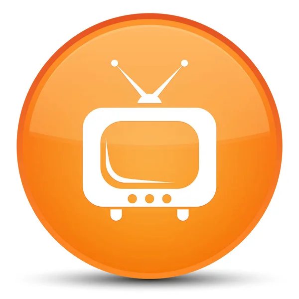 Icône TV bouton rond orange spécial — Photo