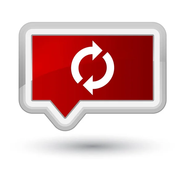 Ícone de atualização botão banner vermelho principal — Fotografia de Stock