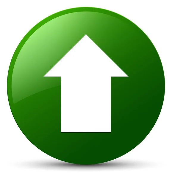 Nahrát ikonu zelené kulaté tlačítko se šipkou — Stock fotografie