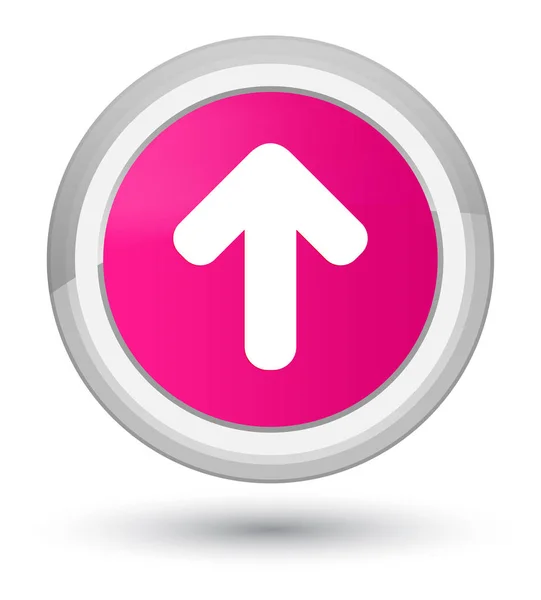 Вивантажити піктограму зі стрілкою простої рожевої круглої кнопки — стокове фото