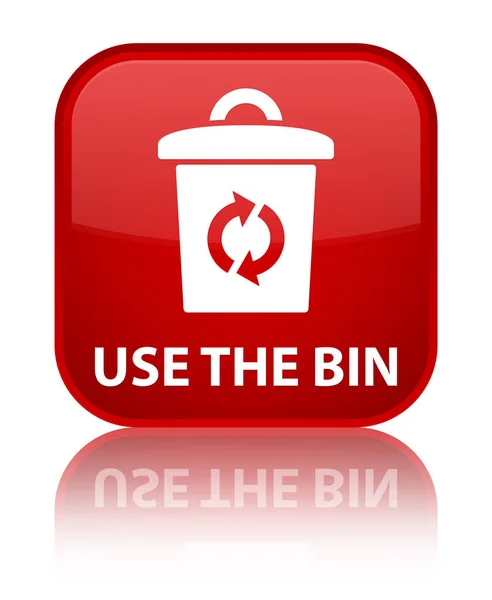 Użyj przycisk czerwony kwadrat bin — Zdjęcie stockowe