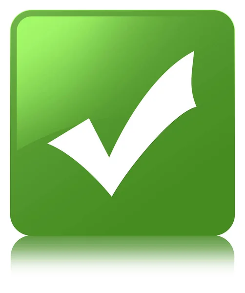 Validation icon soft green square button — Stock Photo, Image