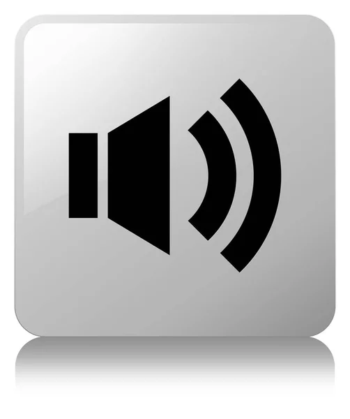 Ícone de volume botão quadrado branco — Fotografia de Stock