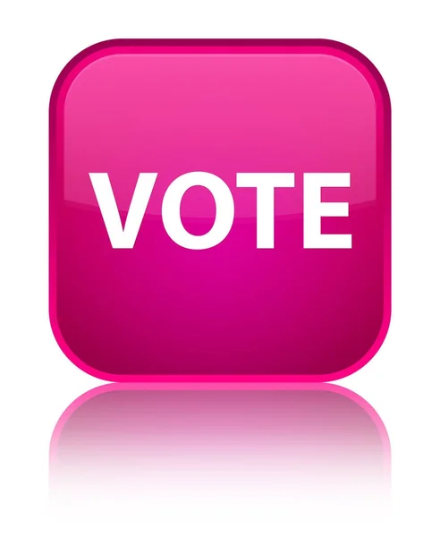 Голосувати за спеціальну рожеву квадратну кнопку — стокове фото