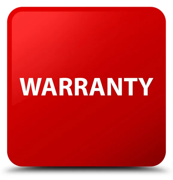 Warranty red square button — Stock Photo, Image