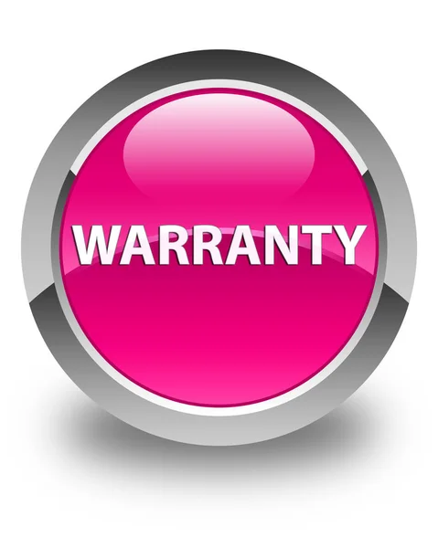 Warranty glossy pink round button — Stock Photo, Image