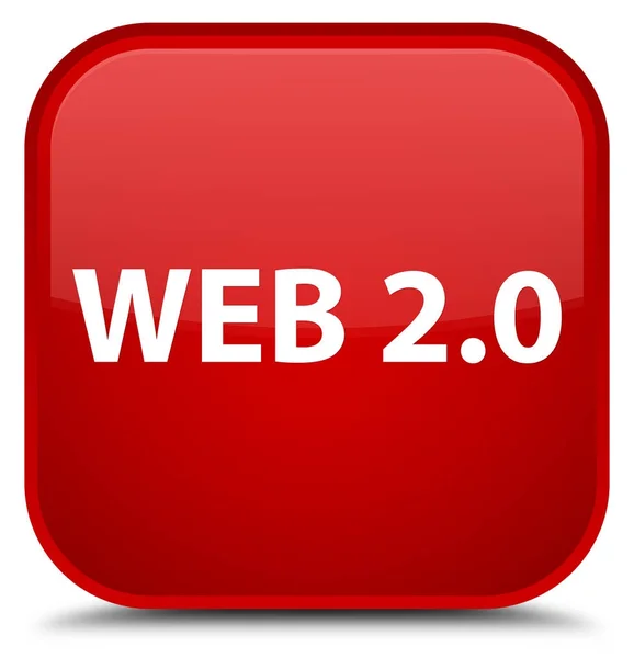 Web 2.0 spezielle rote quadratische Taste — Stockfoto