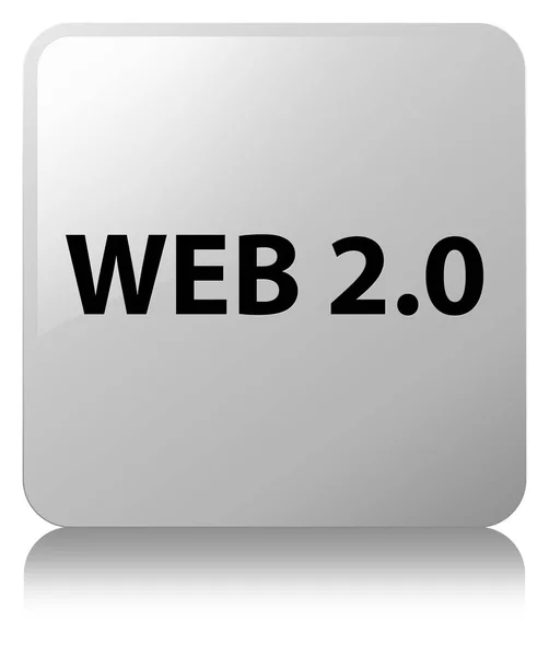 Web 2.0 biały przycisk kwadratowy — Zdjęcie stockowe