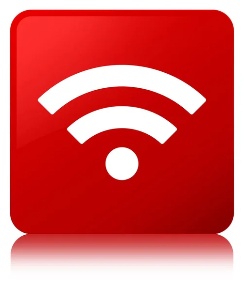 Wifi 아이콘 빨간색 사각형 버튼 — 스톡 사진