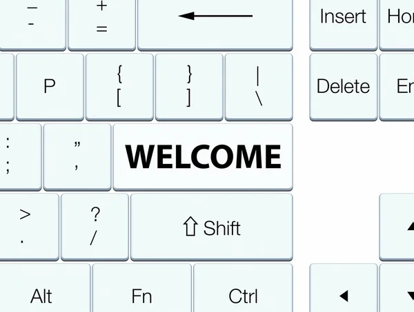 Welkom witte toetsenbord knop — Stockfoto