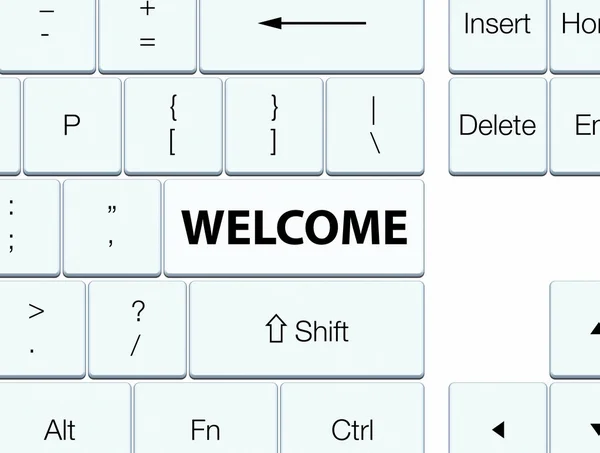 Willkommen weiße Tastatur-Taste — Stockfoto