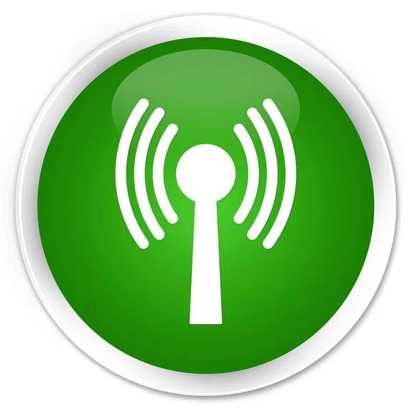 WLAN-nätverk ikon premium gröna runda knappen — Stockfoto