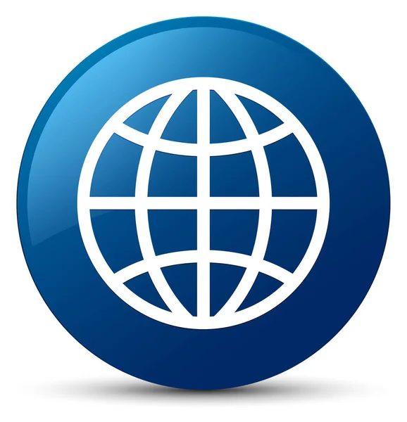 World icon blue round button — Stock Photo, Image