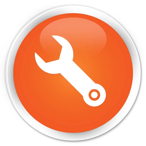 Csavarkulcs ikon prémium narancs kerek gomb — Stock Fotó
