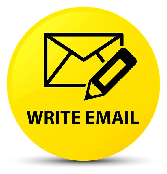 E-posta düğmesini sarı yazmak — Stok fotoğraf