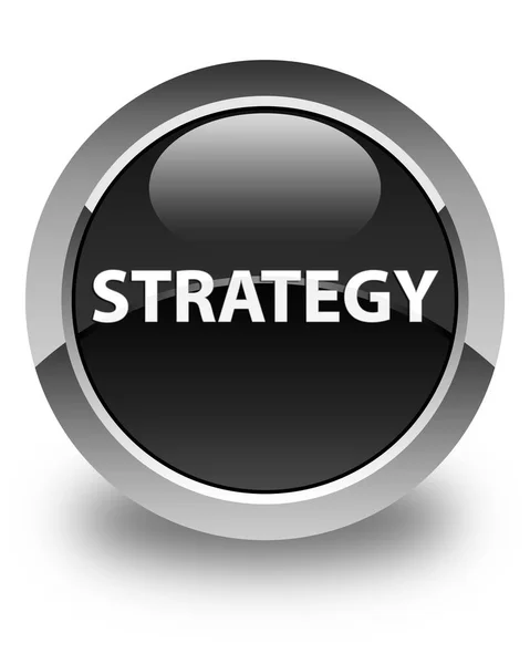 Strategy glossy black round button — Stock Photo, Image