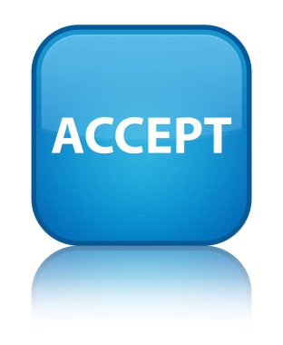 Özel mavi mavi kare düğme kabul